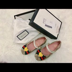 Gucci Girls' GG Supreme Ballet Flats